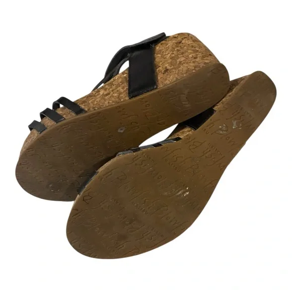 Blowfish Black Wedge Strappy Sandals 7.5 - Picture 3 of 5